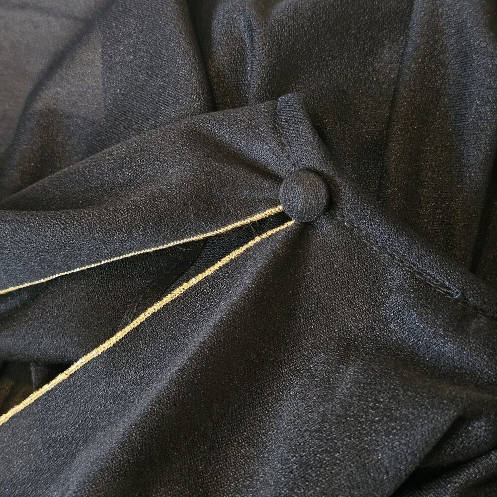 VTG Black Fairy Goddess Long Dress Formal Floor Length Sz 6 Greecian Party Belt - Picture 12 of 16